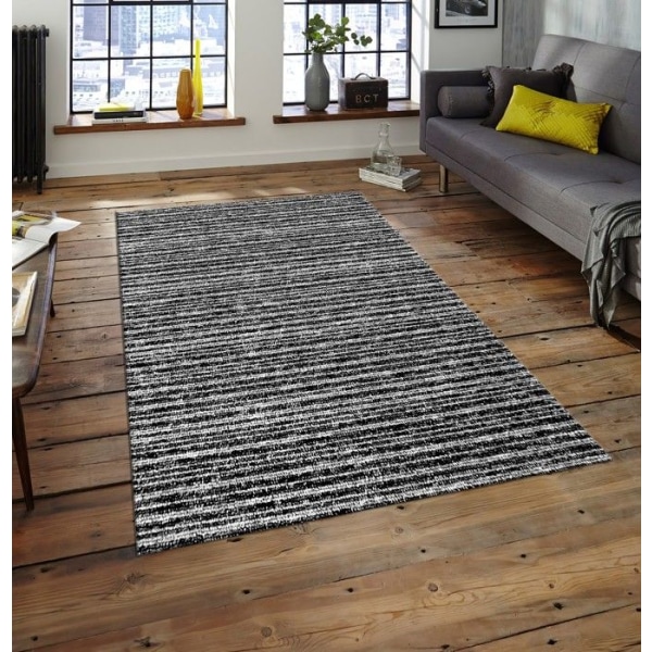 Matto - SELMA - Musta - 120x180 cm - Liukumaton - 50% puuvillaa, 50% polyesteria