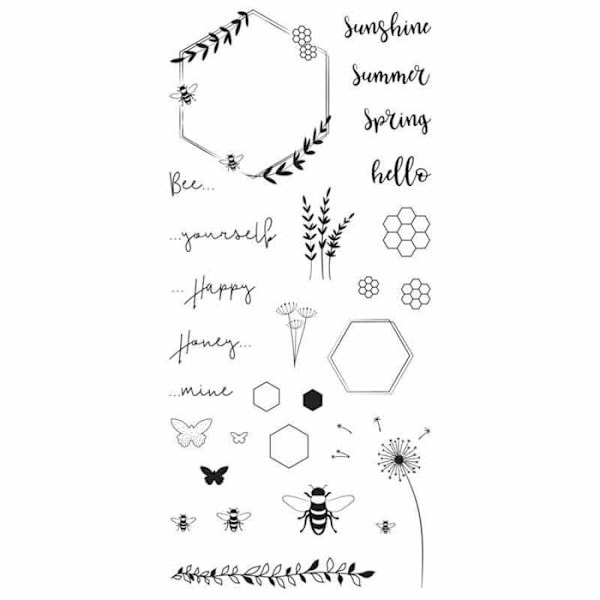 Klare frimærker - Summer of Bees, 97x205 mm, 28 designs, 1 ark Vit