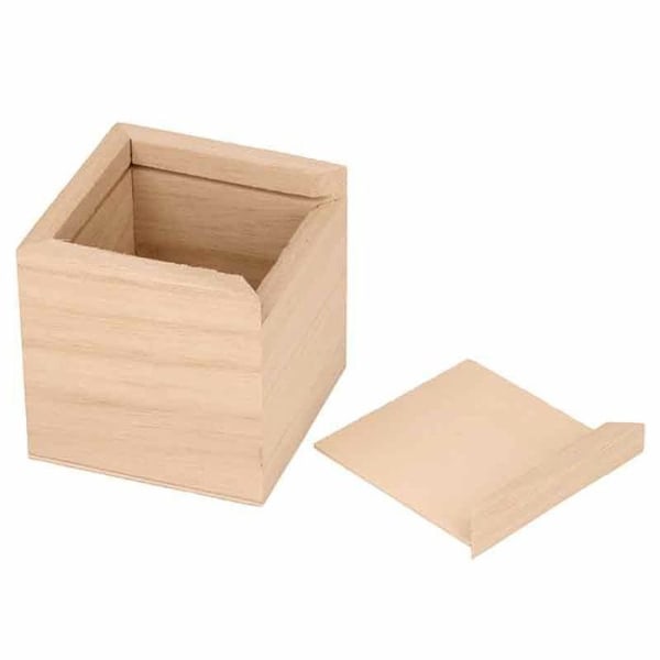 12 kubiske sparegrise i træ 6 x 6 x 6 cm kastanj