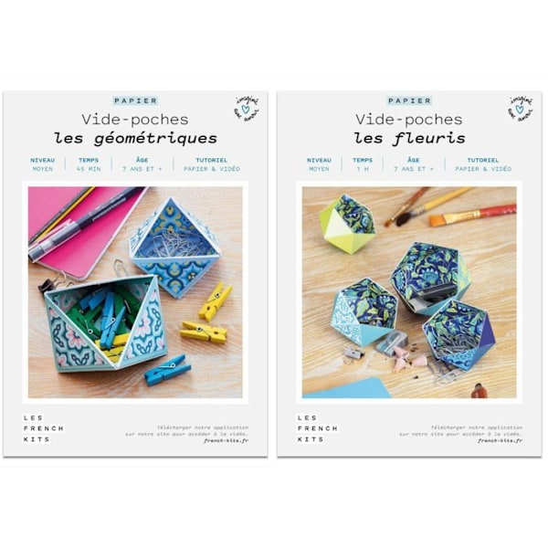 2 DIY origami sæt - 6 punge at lave Flerfärgad