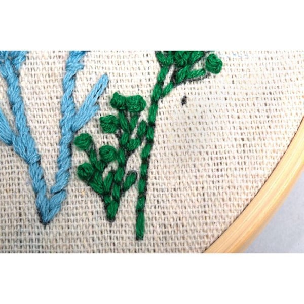 Broderisæt - Blomster og græsser - 13,5 cm färgrik