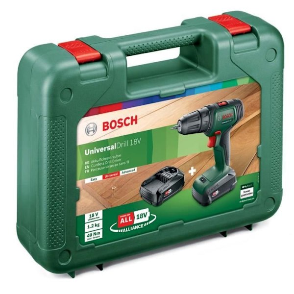 Bosch akkupora-ruuvimeisseli - AdvancedDrill 18 - 2 18V-2,5Ah akkua + laturi