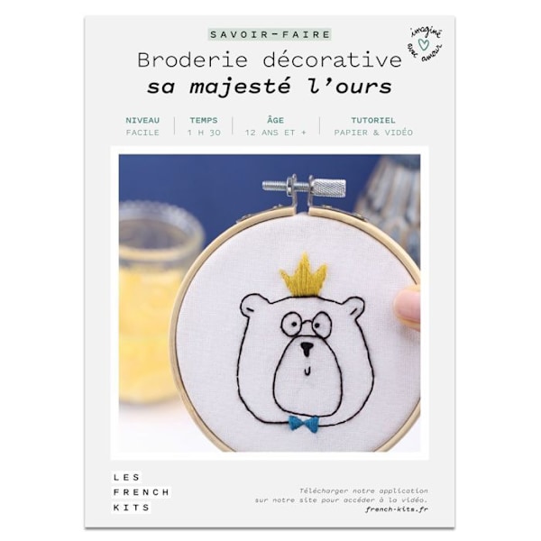 French Kits -ompelu- ja kirjontasarja - Sa Majesté L'Ours - Helppo taso - 7 osaa