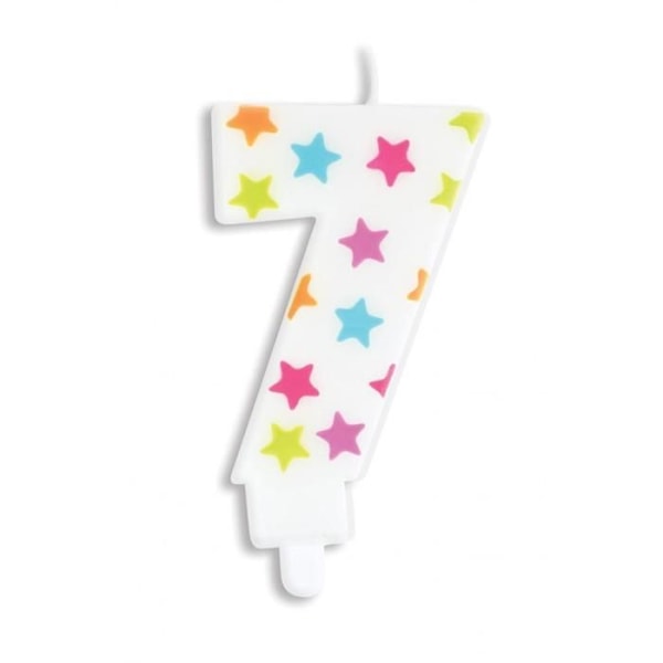 Stearinlys nummer 7 Vit
