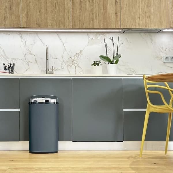 Automatisk Køkkenaffaldsspand - LARGO - KITCHEN MOVE - 42 L - Mat Grå Rustfrit Stål Metall