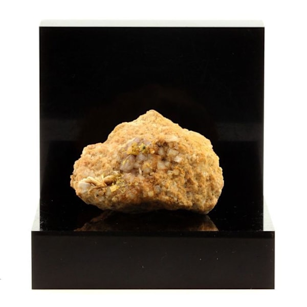 Sten og mineraler. Wulfenit + Baryt + Fluorit. 365,8 ct. Lantignié, Frankrig.
