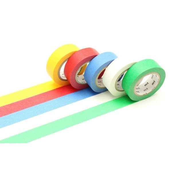 Maskeringstape - Maskeringstape MT Kasse med 5 assorterede ruller BASIC Flerfärgad