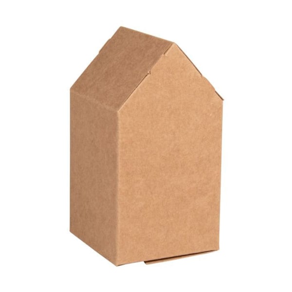 Folding box kit - House - Kraft - 14 x 7,5 x 7,5 cm kastanj