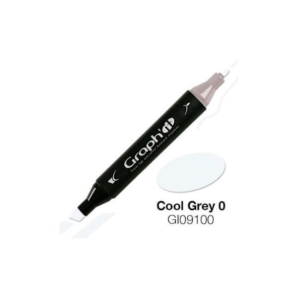 Alkoholimarkkeri - Graph'it - Cool Grey 0 - Kaksoispiste japanilainen - Peittävä - Häivyttämätön Cool Grey 0