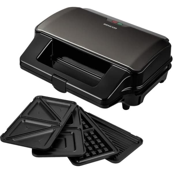 Sandwichmaskine - Sencor - SSM 9978BK - 4 i 1 - 900W - Sort sort