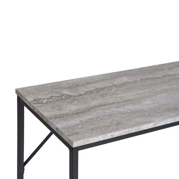 Konsol 110x26x80 cm grå marmor och metall - VITEA brun