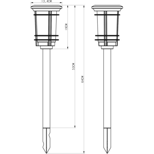 Sollykta med naturlig lågeffekt - GALIX - 33 flimrande lysdioder - termoformad ABS - 64/53 x 13,4 cm