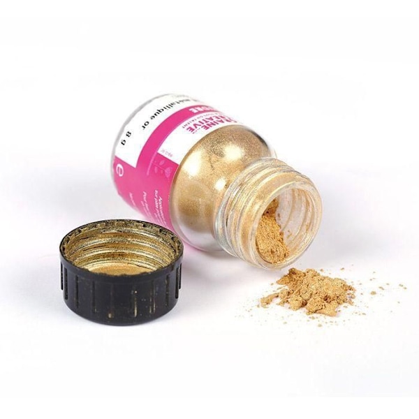 Metallic guld pulver för polymerlera - 8 g gyllene