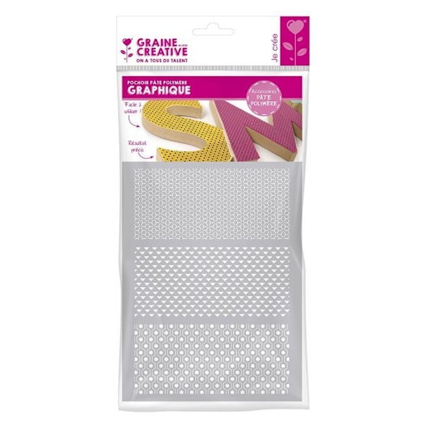 Graafinen polymeerisavi stensiili 15,3 x 11,4 cm Grå