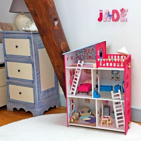 Stor bokstav D i MDF-trä för att dekorera - 8 cm brun