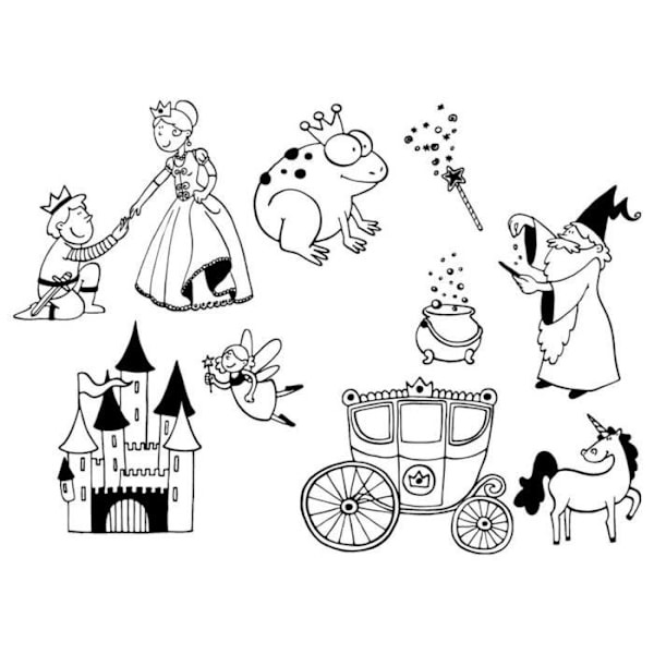 ALADINE 10 stempler + Stempelpude Stampo'kids Les Fées sort