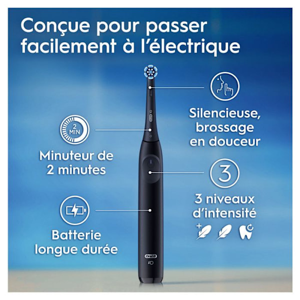 Elektrisk tandbørste - ORAL-B - iO2 - Sort - 3 børstemoduser - 2 minutters timer Svart