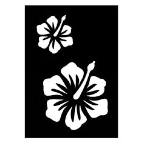 Pochoir Hibiscus - Ki Sign - 7x10 cm - Liimattava - Uudelleensijoitettavissa - Uudelleenkäytettävä