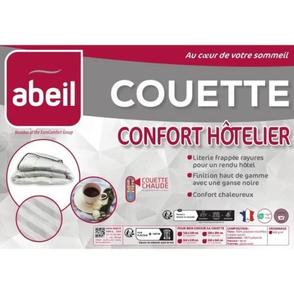 ABEIL Warm Hotel Comfort Duvet 240 x 260 cm Svart