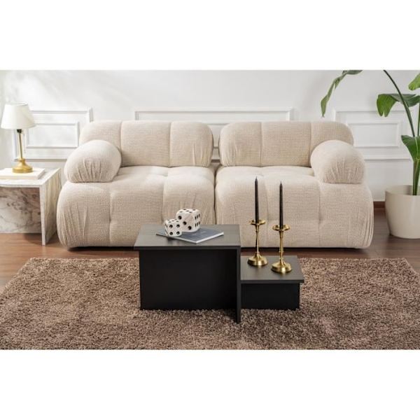 Sofabord - HARMONY - Rektangulær - Sort - 80 x 40 x 40 cm Trä Svart