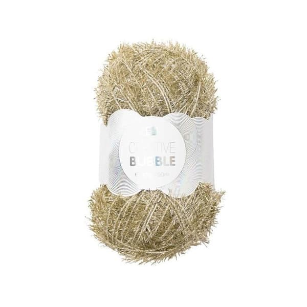 CREATIVE BUBBLE ball - Rico Design - 015 Guld - 100% polyester - 50g - Krog n°4 gyllene