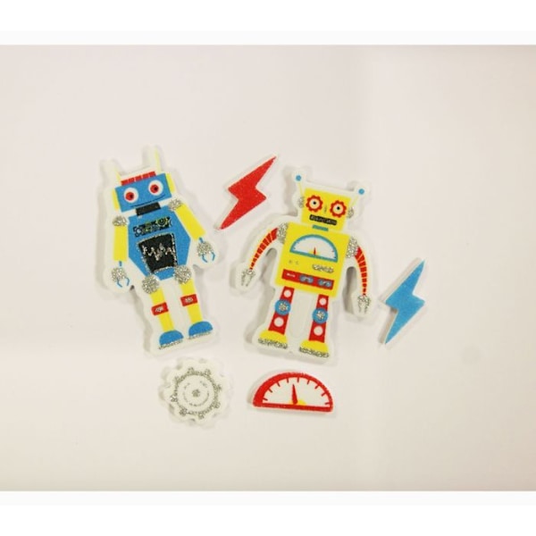 30 Tarraa - EVA-vaahto - Robotit - Kimalteet Flerfärgad