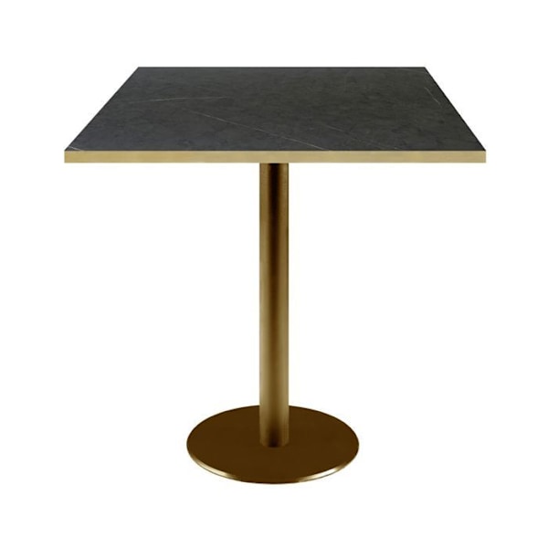 Bord 70 x 70 cm Rom bistro sort sten Svart