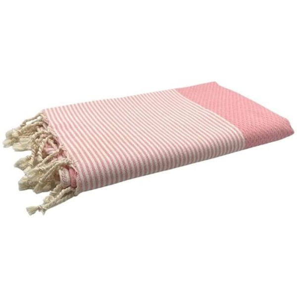 Honeycomb Beach Fouta 100% bomull Large Storlek – Mjukhet och komfort – 100x200cm – Rosa Lyserød