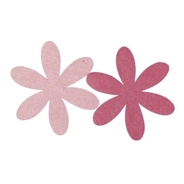 Marguérite i filt, mörkrosa / rosa, 6+9 cm, 2 färger, 4 st