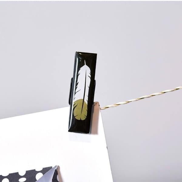 6 tøjklemmer Epoxy - guld-sort-hvid