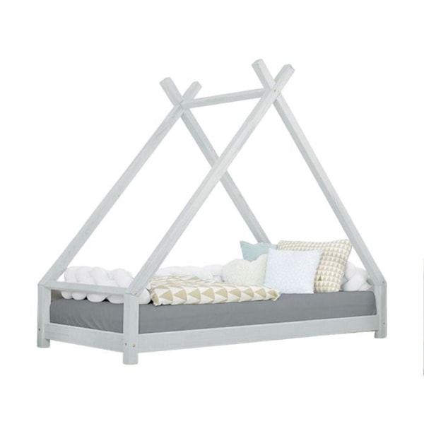 Lit tipi barn TAHUKA 90 x 160 lys grå Grå