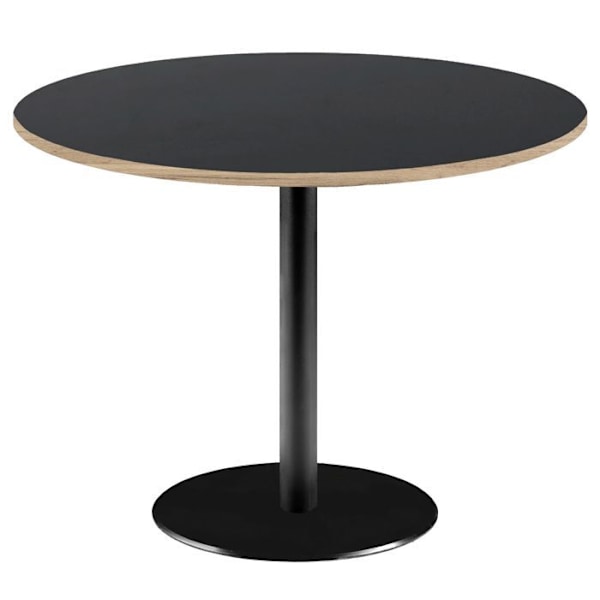 Pyöreä pöytä Ø 120 cm - musta Rooma malli puureunoilla Svart