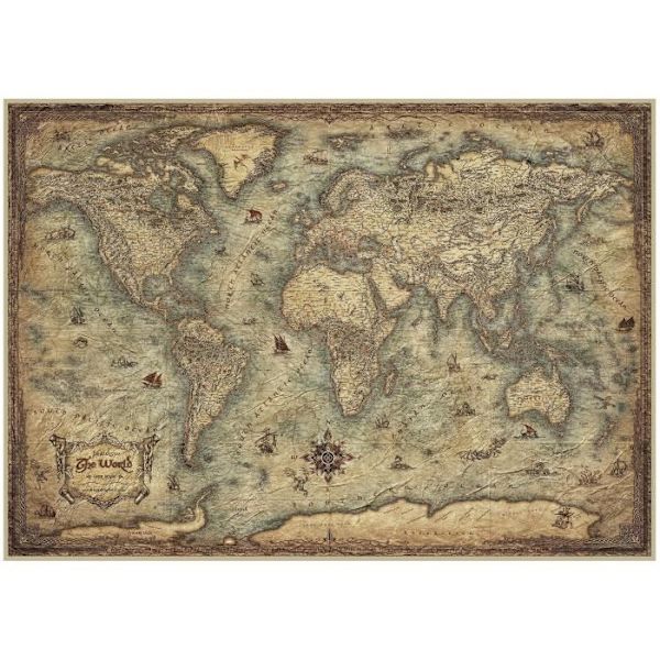 PLANISPHERE Puslespil - 3000 brikker - EDUCA mærke - Rejser og kort Flerfärgad