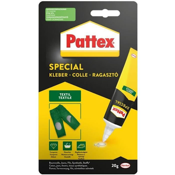 Colle Specialiteter Materialer - PATTEX - Tekstil - Rør - 20g
