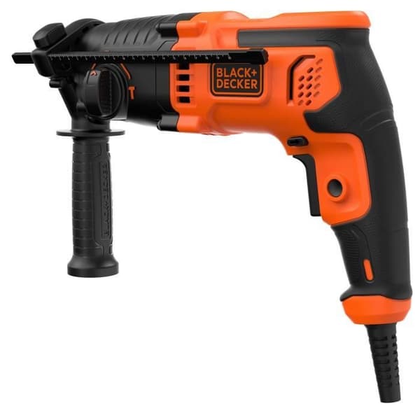 Perforator med ledning - BLACK+DECKER - BEHS01-QS - 650W - med 2 bor Sort, Orange