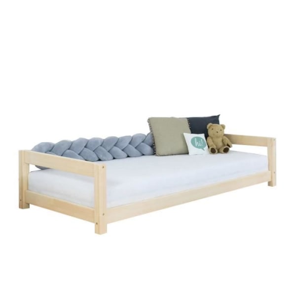 Børneseng - GENERIQUE - KIDDY - Naturligt træ - Lamel - 120 x 190 cm Beige