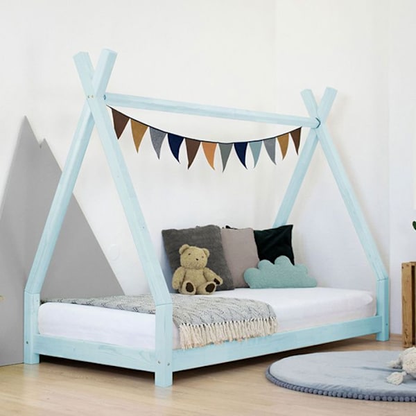 Lit tipi barn NAKANA 120 x 190 lyseblå Blå