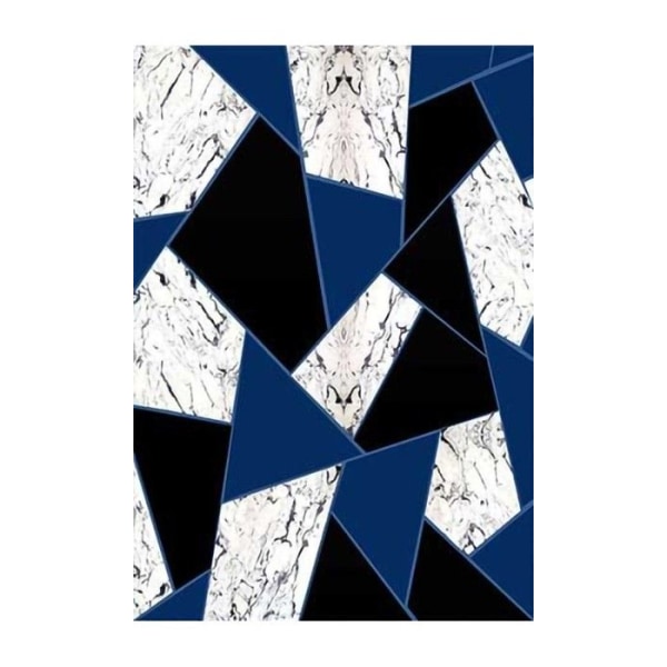 Tæppe - DOT - DJAM - Sort/Blå - 80x150 cm - Tykkelse 6mm - Bagside latex Blå