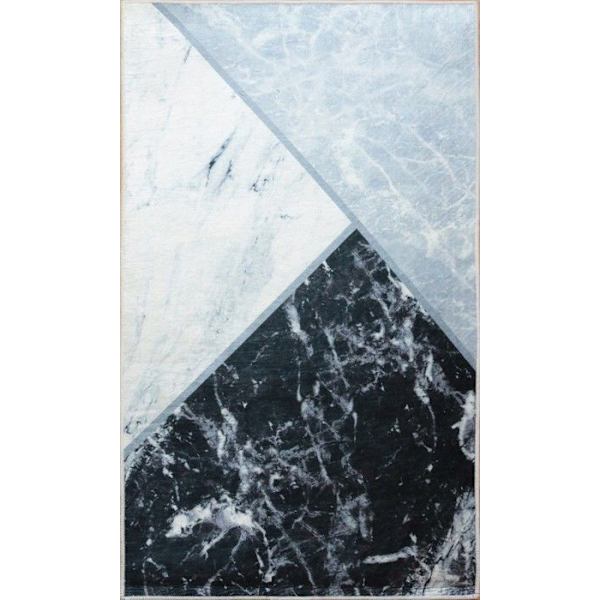 Matta - MARMOR - Trikolor - Antiskid - Maskintvättbar - 80x150 cm Grå