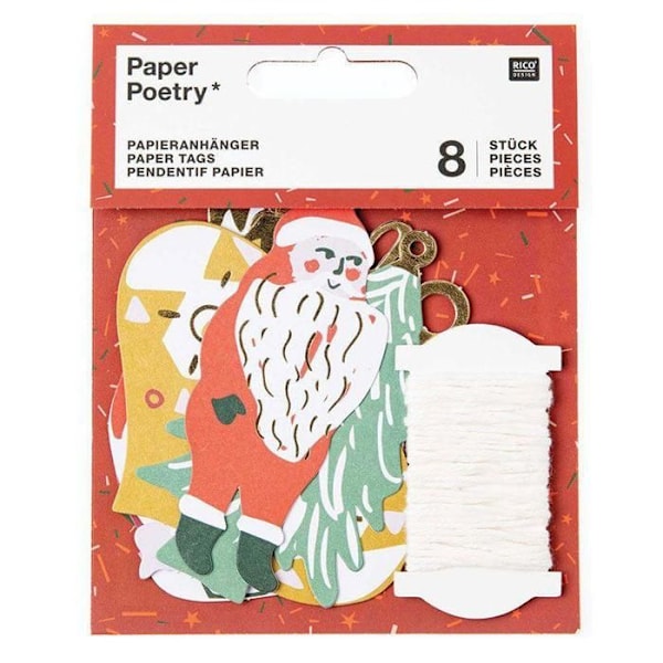 8 julklappsetiketter - Nostalgisk