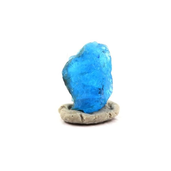 Stenar och mineraler. Neonblå apatit. 1,43 ct. Betroka, Anosy, Madagaskar. Blå