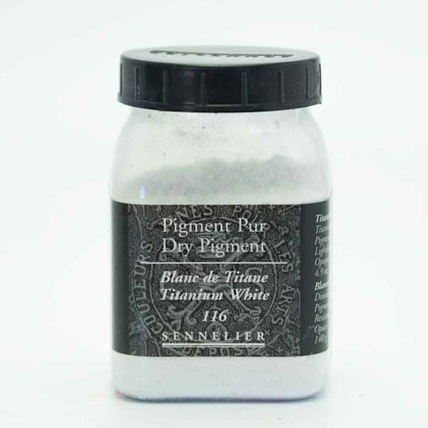 Pigment - Sennelier - 200 ml kruka - Nr 116 - Titanium White - Färg Titan vit