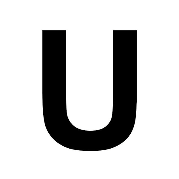 Iso kirjain U MDF-puuta koristeluun - 8 cm kastanj