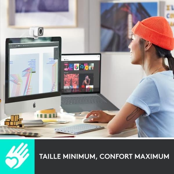 Tastatur - Trådløst - Logitech - MX Keys Mini - AZERTY - Baggrundsbelyst - Til Mac kompakt - Lysegrå