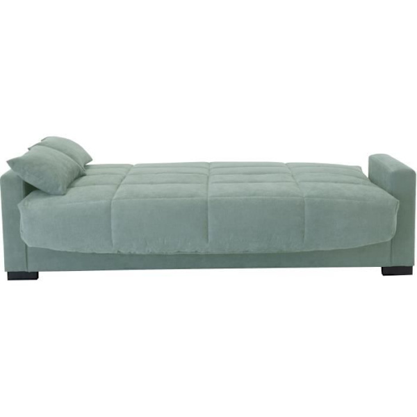 3-sits bäddsoffa MEGAN 14 - Mandelgrönt Soro-tyg - Med armstöd - Säng 130x190 cm - L223 x D96 x H103 cm Mandelgrön