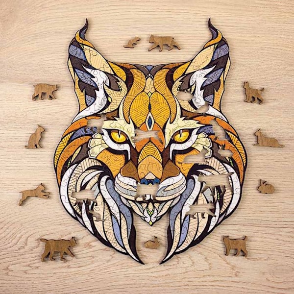 Lynx økologisk træpuslespil - EWA ECO-WOOD-ART - 139 stykker - Brun - Abstrakt - fra 14 år og opefter Flerfärgad