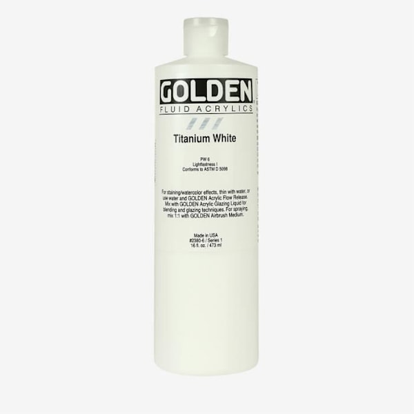 Golden : Flydende akrylmaling : 473ml (16oz) : Titanhvid