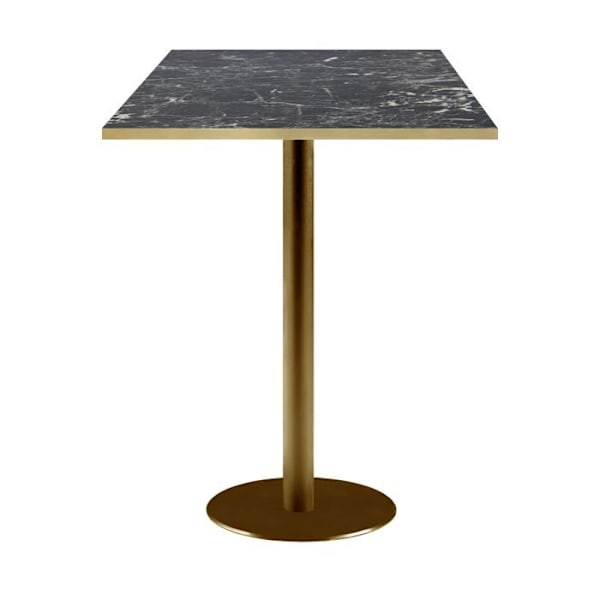 Højt bord 60 x 60 cm Rom bistro blank sort marmor Svart