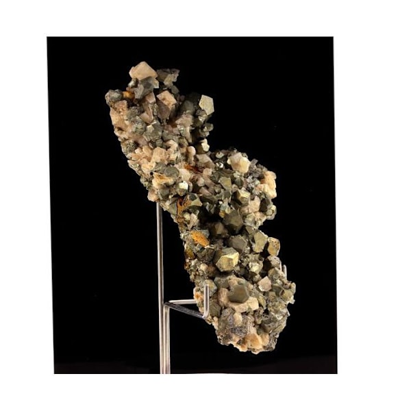 Sten og mineraler. Pyrit + dolomit. 608,90 øre. Mésage Mine, Saint-Pierre-de-Mésage, Frankrig.