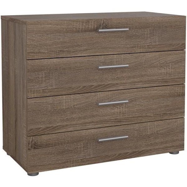 NASH 4-skuffers kommode - Trøffel Eg dekoration - L 80 x D 40 x H 68,5 cm tryffel ek